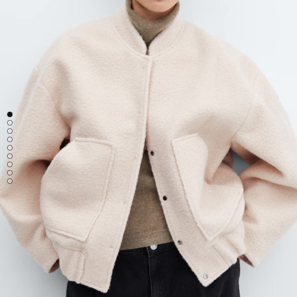 Mango Ecru Bomber Jacket